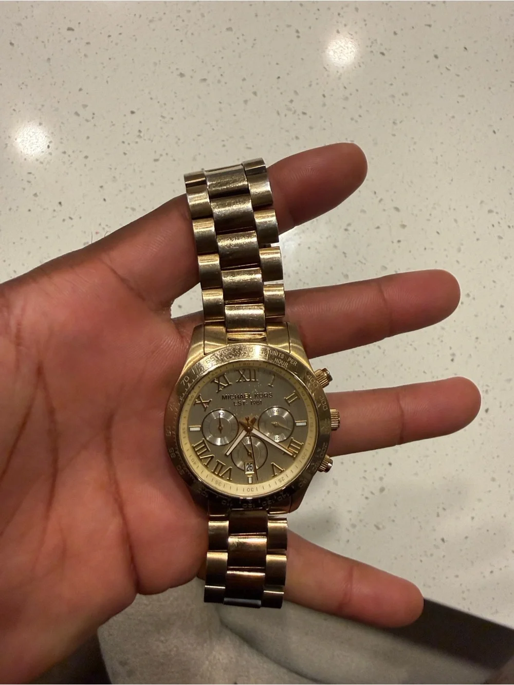 Michael Kors Gold Stainless Steel Men's Chronograph Bracelet Watch